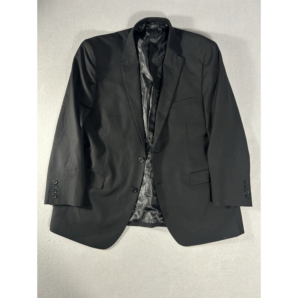 Carlo Lusso Men's Black Blazer Jacket Sport Coat 2 Button Size 42R